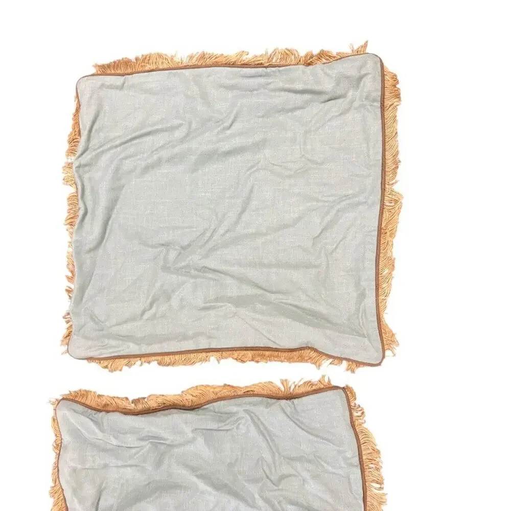 2x Lacefield Designs Linen & Cotton Reversible USA Made Pillow Covers 24